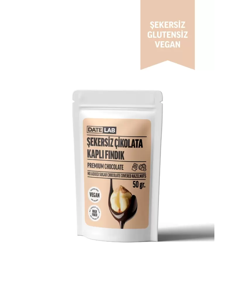 Şekersiz Çikolata Kaplı Fındık 50 gr.
