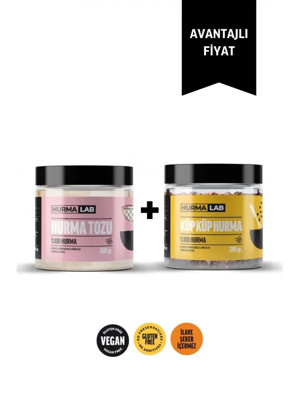 Hurma Tozu 280 gr. + Küp Küp Hurma 280 gr.