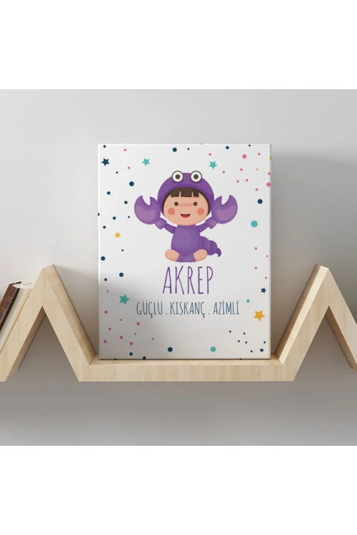Akrep Burcuna Özel Tasarım Kanvas  Tablo