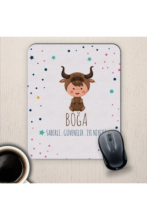 Boğa Burçlarına Özel Sevimli Mouse Pad