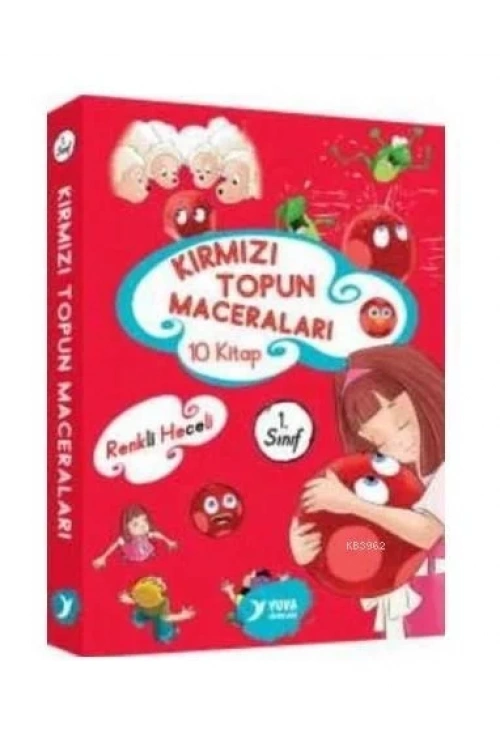 Kırmızı Topun Maceraları (10 Kitap Takım) 1. Sınıf El Yazılı Renkli Heceli