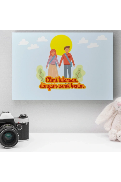 Romantik Tasarımlı Mini Kanvas Tablo - No16