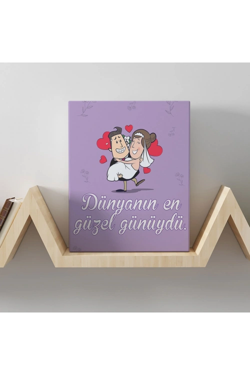 Romantik Tasarımlı Mini Kanvas Tablo - No21