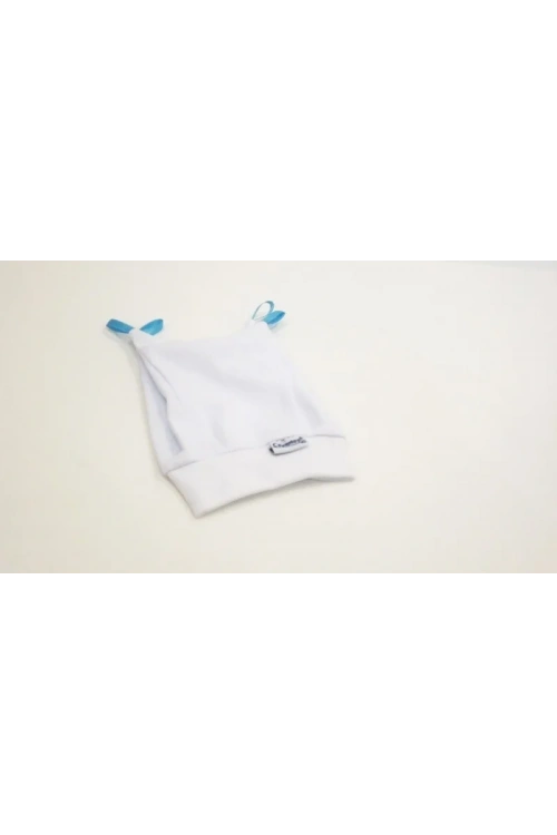 Sema Bebe Yenidoğan Kurdelalı Bebek Şapka - Beyaz