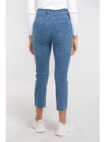 Düğme Detaylı Kesik Paça Slim Fit Jean-MAVİ