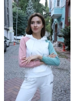 Kanguru Cepli Sweatshirt - BEYAZ