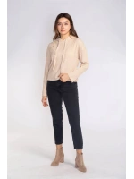 Kapüşonlu Triko Sweatshirt-BEJ