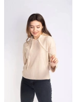 Kapüşonlu Triko Sweatshirt-BEJ