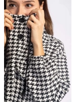 Kazayağı Desenli Kapüşonlu Sweatshirt-DESENLİ