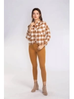 Kesik Uçlu Ekose Gömlek-TABA