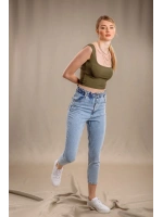 Lastik Detaylı Slim Fit Jeans - MAVİ