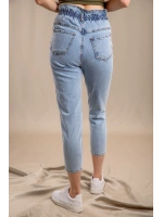 Lastik Detaylı Slim Fit Jeans - MAVİ