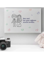 Romantik Tasarımlı Mini Kanvas Tablo - No10