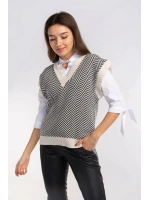 Şah Desenli Triko Süveter-DESENLİ