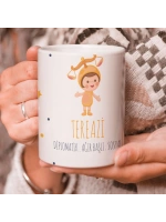 Terazi Burcu Özel Sevimli Beyaz Kupa Bardak
