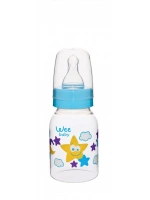 Wee Baby Silikon Uçlu Desenli PP Biberon 125 cc - Mavi
