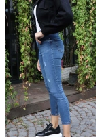 Yüksek Bel Skinny Jean Pantolon  - MAVİ