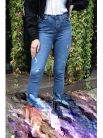 Yüksek Bel Skinny Jean Pantolon  - MAVİ