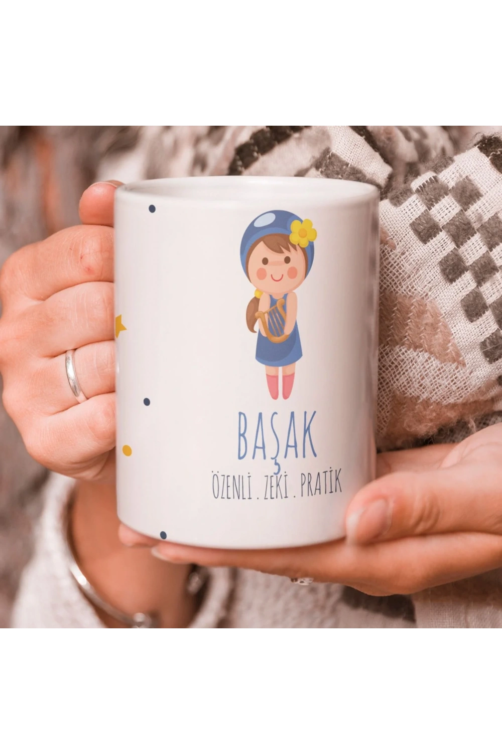 Başak Burcu Özel Sevimli Beyaz Kupa Bardak