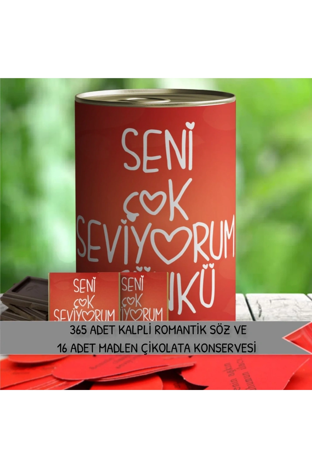 Madlen Çikolatalı Romantik Hediye Konservesi