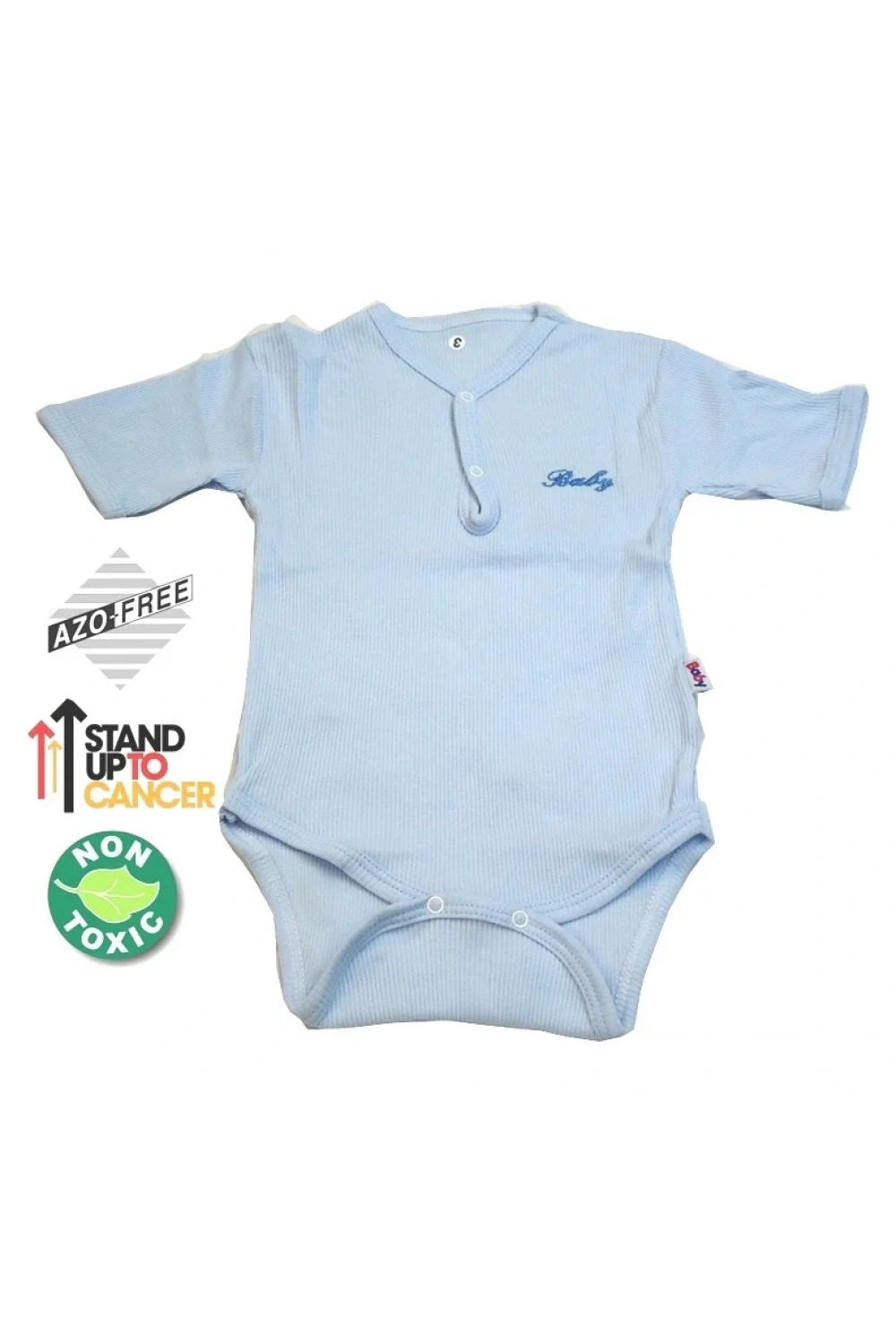 Sema Baby Yarım Kol Kaşkorse Badi (Body) - Mavi  0-6 Ay