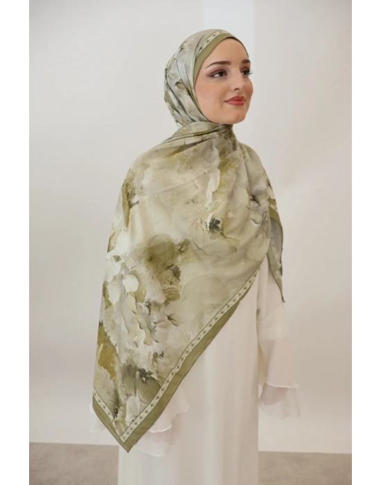 Yazlık bambu kraş şal olive