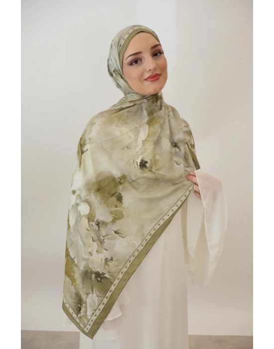 Yazlık bambu kraş şal olive