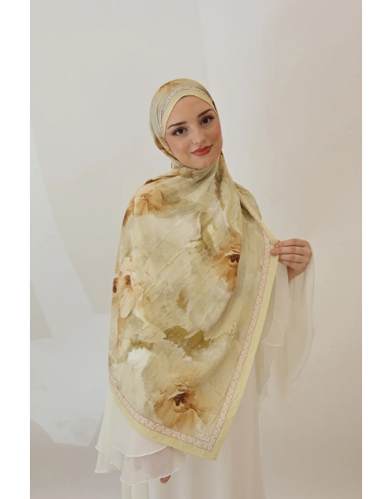 Yazlık Bambu Kraş Şal Yellow