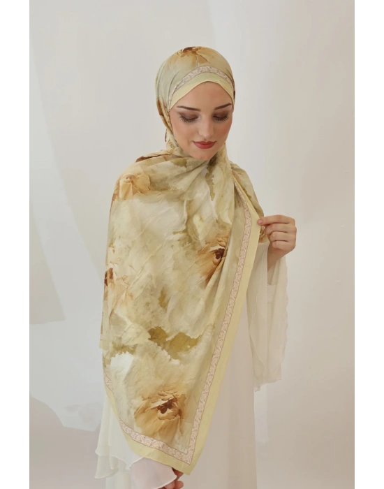 Yazlık Bambu Kraş Şal Yellow