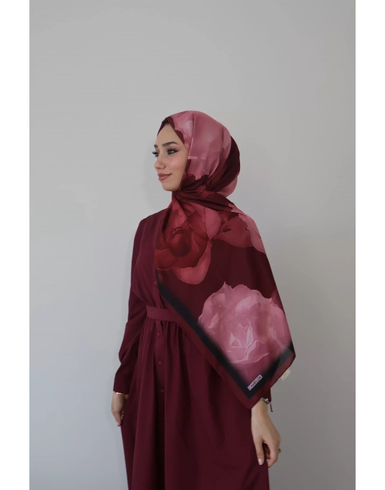 Yazlık Çiçekli Şal Bordo