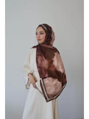 Yazlık Çiçekli Şal Kahve