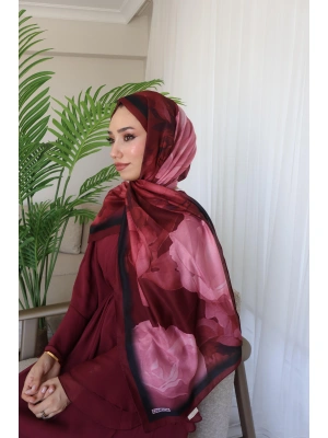 Yazlık Çiçekli Şal Bordo