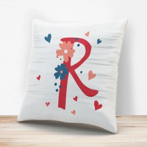 R Harfi Tasarımlı Yastık Kılıfı