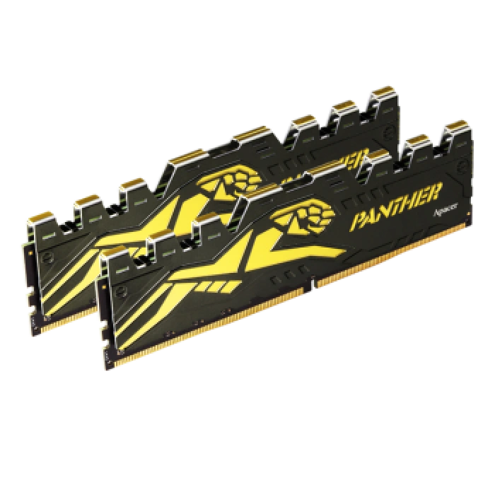 Apacer Panther Black-Gold 16GB (2x8GB) 3200Mhz CL16 DDR4 Gaming Ram (AH4U16G32C28Y7GAA-2)