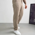 BEJ BAGGY KALIP FİTİLLİ PANTOLON