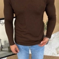 ACI KAHVE REGLAN KOL WAFFLE DOKULU SWEAT