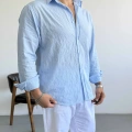 BEBE MAVİ ÇİZGİLİ MODAL GÖMLEK