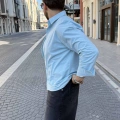 BEBE MAVİ GABARDİN CROP GÖMLEK