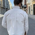 BEJ GABARDİN CROP GÖMLEK