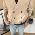 BEJ OVERSİZE KISA TRENÇKOT