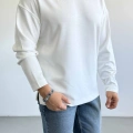 BEYAZ BİSİKLET YAKA OVERSİZE SWEAT