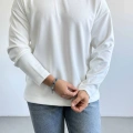 BEYAZ BİSİKLET YAKA OVERSİZE SWEAT