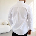 BEYAZ FRESH KETEN RELAXED FİT GÖMLEK