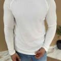 BEYAZ REGLAN KOL WAFFLE DOKULU SWEAT