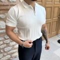 BEYAZ ZİNCİR DESENLİ TRİKO
