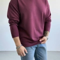BORDO BİSİKLET YAKA OVERSİZE SWEAT