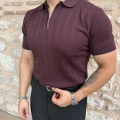 BORDO ZİNCİR DESENLİ TRİKO
