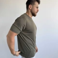 HAKİ YEŞİL TENCEL MODAL KUMAŞ RELAXFİT TŞÖRT