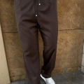 İp Detay Baggy Kumaş Pantolon Kahverengi