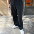 İp Detay Baggy Kumaş Pantolon Siyah